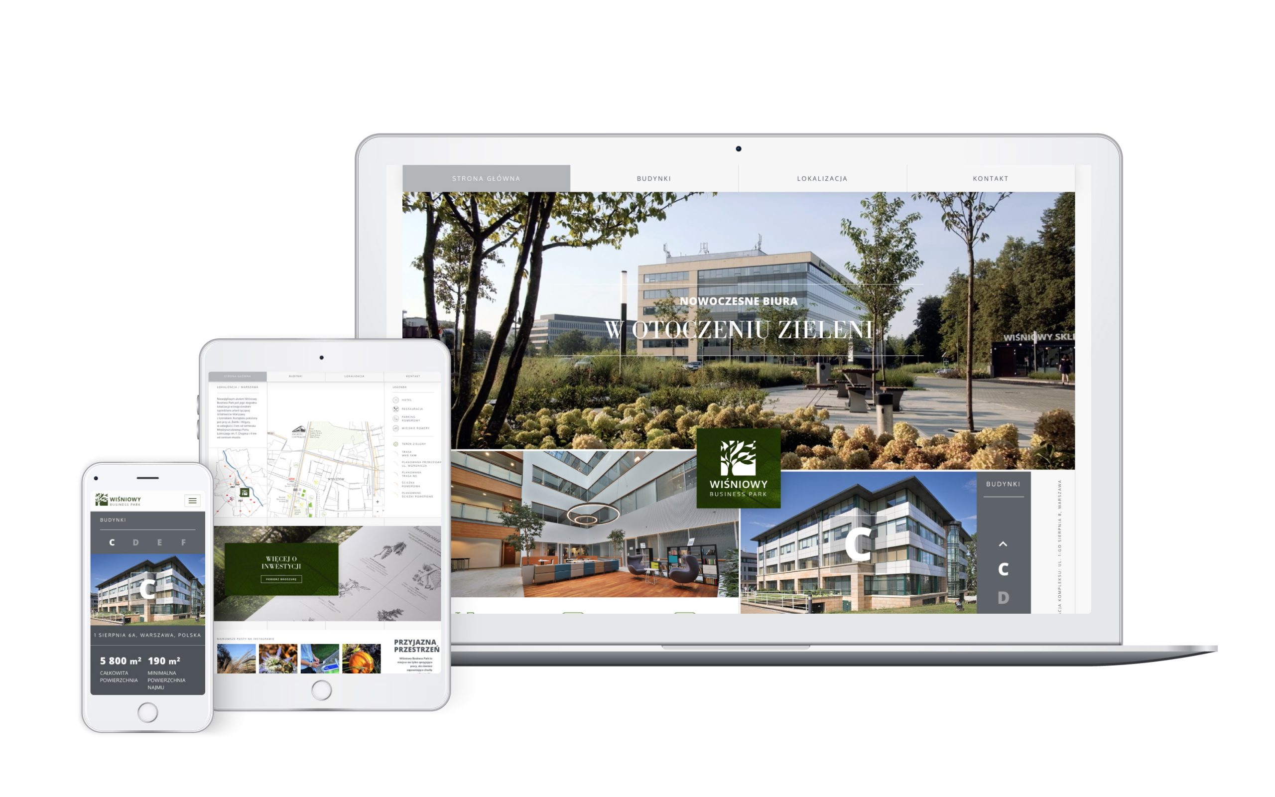 projekty stron internetowych nieruchomości projekt strony internetowej Wiśniowy Business Park